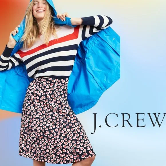 J. Crew Skirts J Crew Pleated Skirt In 365 Crepe Heart Print